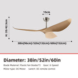 Industrial DC Motor Ceiling Fan - 6-Speed Remote Silent Fan (38/52/60 Inch)