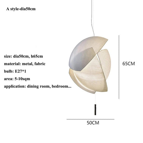 Modern Designer Wabi-Sabi Fabric Led Pendant Light Living Dining Room Led Chandeliers Lighting Home Decors Hanging Lamp Luminaire
