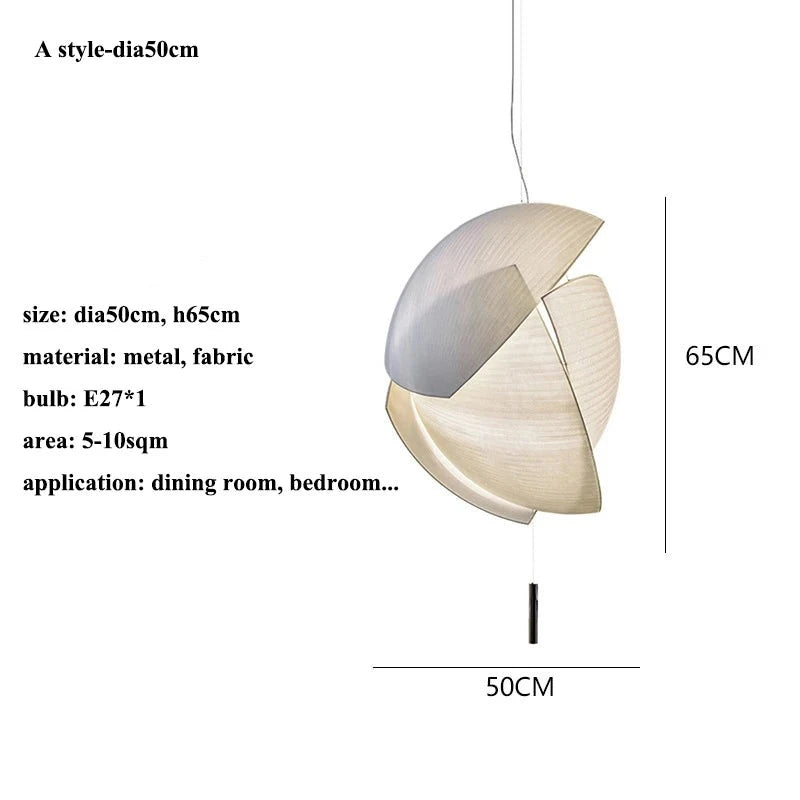 Modern Designer Wabi-Sabi Fabric Led Pendant Light Living Dining Room Led Chandeliers Lighting Home Decors Hanging Lamp Luminaire