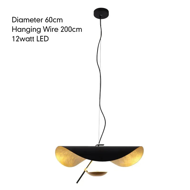 Nordic Modern Metal Gold White Black LED Lotus Leaf Pendant Light Bedroom Living Room Dining Room Interior Decoration Fixtures