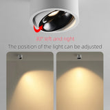 Surface-Mounted LED Ceiling Light Dimmable Spotlight Downlight Adjustable Brightness Modern Design for Home Commercial Lighting