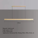 Nordic Walnut Solid Wood Pendant Light LED for Dining Tables, Study Rooms, Bar Counters, Office Desks, Indoor Home Lighting