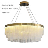 Post Modern Led Chandelier 2025 New Tassel Crystal Pendant Lamp American Luxurious Chandelier Home Decor Luster Lighting Fixture