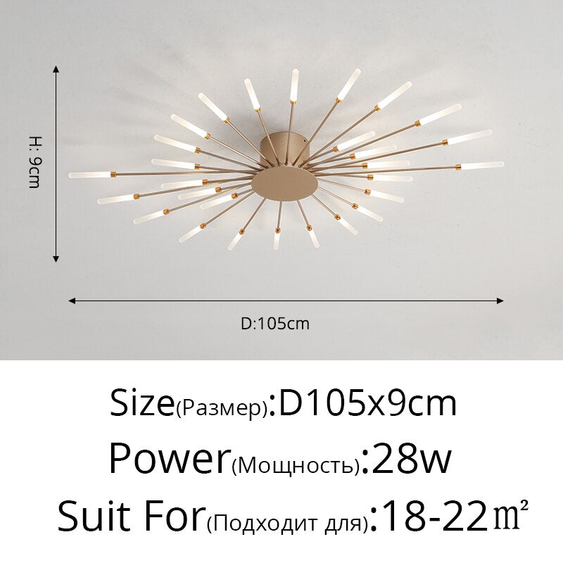 2023 Modern Led Ceiling Chandelier Lamp for Living Dining Room Nordic Creative Bedroom Hall Hanging Ceiling Light Fireworks Lamp