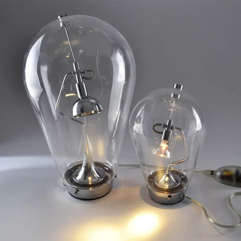 Italian Vintage Dimmable Table Lamp Rotary Glass Desk Light