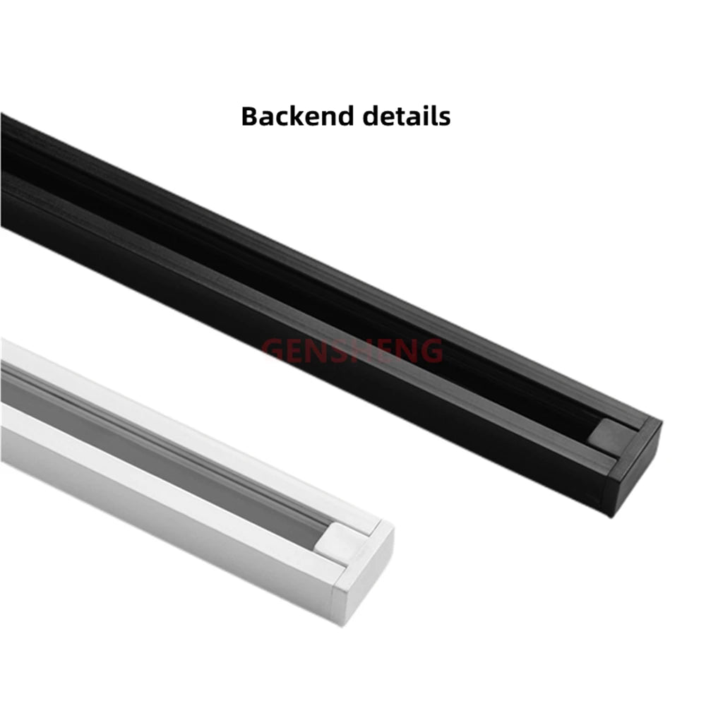 LED Track Light Rail 0.5M 1M Black White Aluminum 2 Wire System Track Light Series Universal Track for Ceiling Spot Lamps