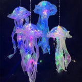 5PCS Jellyfish Hanging Night Light Lamp - Battery-Operated Bedroom Atmosphere Decor