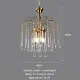 Artpad Retro French Branch Colorful Crystal Chandeliers for Living Room Romantic Raindrop Coloful Crystal Hanging Pendant Light