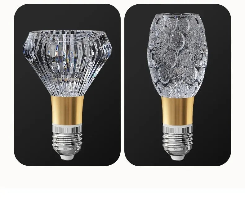 Acrylic Crystal Mini Pendant Light 2pcs - E27/E14 LED Fairy Lamp for Bedroom & Kitchen, Warm White/Cold White, 110V-220V