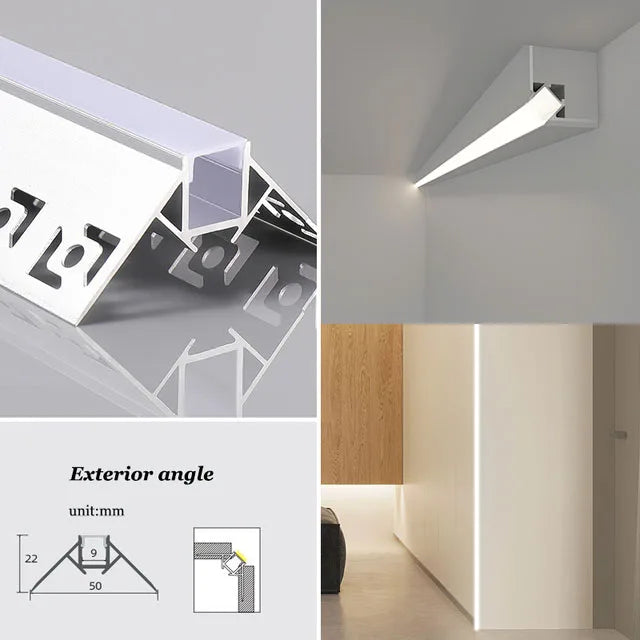 1M Recessed Led Aluminum Profile Channel Holder for Indoor Home Ceiling Wall Backlight Bar Linear Light Indirect Decors Lighting