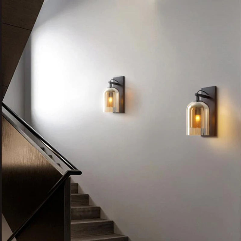Industrial wall light Creative Glass Wall Lamps Loft Luminaires for Living Room Bedroom Aisle Staircase Decors Sconce Lamp
