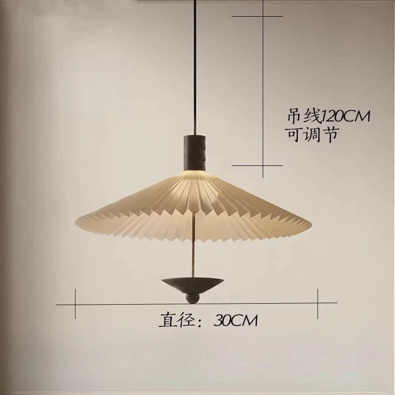 Wabi-Sabi Fabric Hanging Chandelier Light - Simple Cloth Ceiling Pendant Lamp Fixture for Bedroom, Dining Room & Living Area