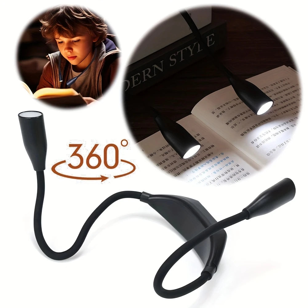 Neck Reading Light with 3 Colors & Dimmable Brightness - Portable Battery Operated Wearable LED Book Light for Crocheting, Knitting & Crafting