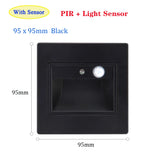 Night Foyer Intelligent Lamp PIR Motion Detector Sensor COB LED Stair Light Recessed Step Ladder Kitchen Foyer Wall Footlight