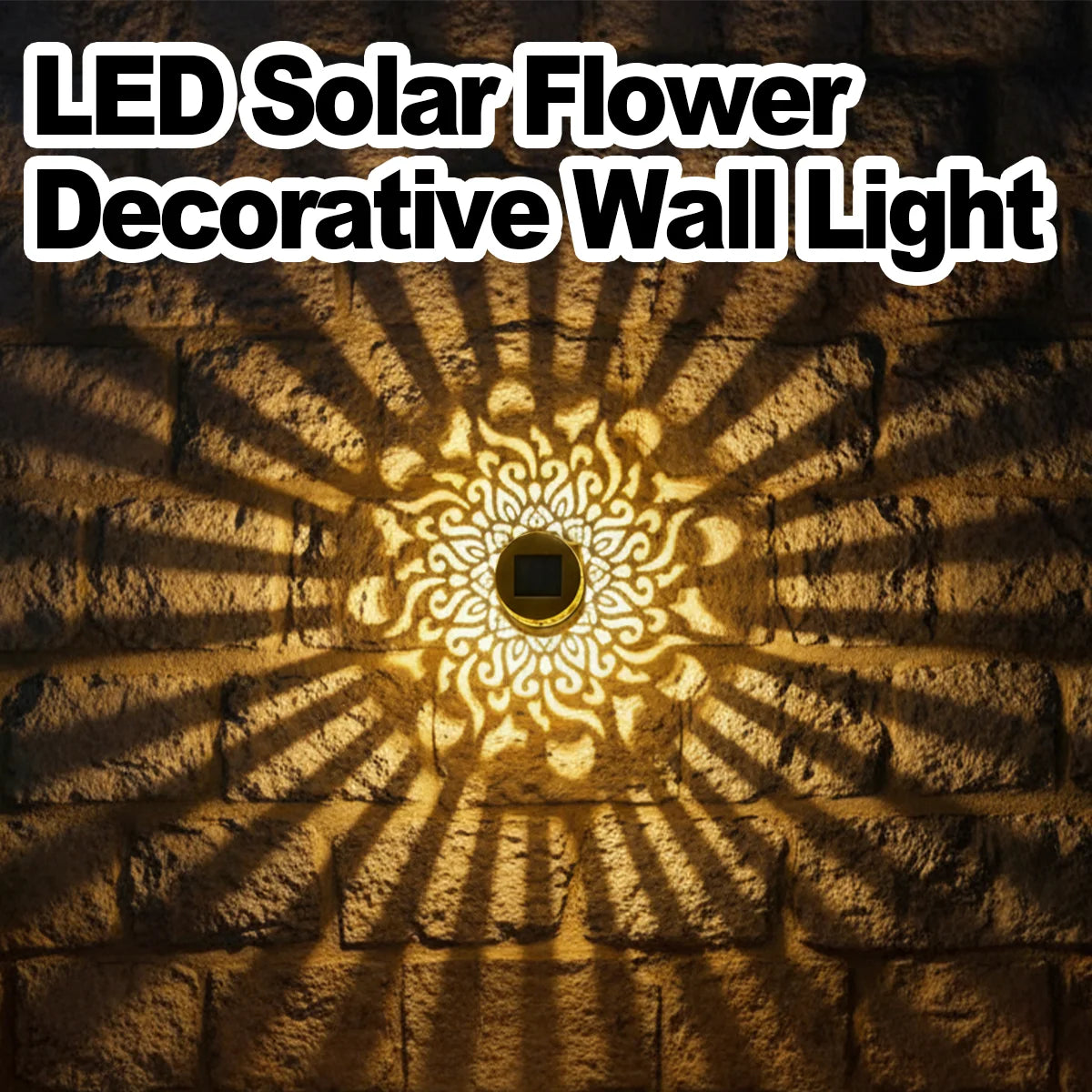 Solar Outdoor Wall & Fence Light - Decorative Metal Garden Lamp for Patio & Stairs