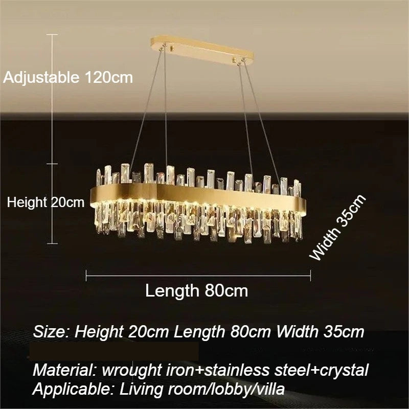 Luxury Double-Layer Round Crystal Chandelier (Golden Finish) - Modern Tiered Ceiling Pendant Light Fixture for Living Room, Bedroom & Dining Room
