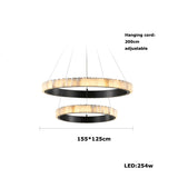 LED Luxury Marble Golden Black Lustre Hanging Lamp Chandelier Lighting Suspension Luminaire Lampen For Living Room