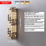 Luxury Dimmable Crystal LED Wall Lamp - Eye-Care Modern Sconce Light Fixture for Bedroom Bedside, Living Room & Study