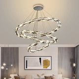 Chrome Modern Crystal Chandelier - Luxury LED Hanging Light for Living Room
