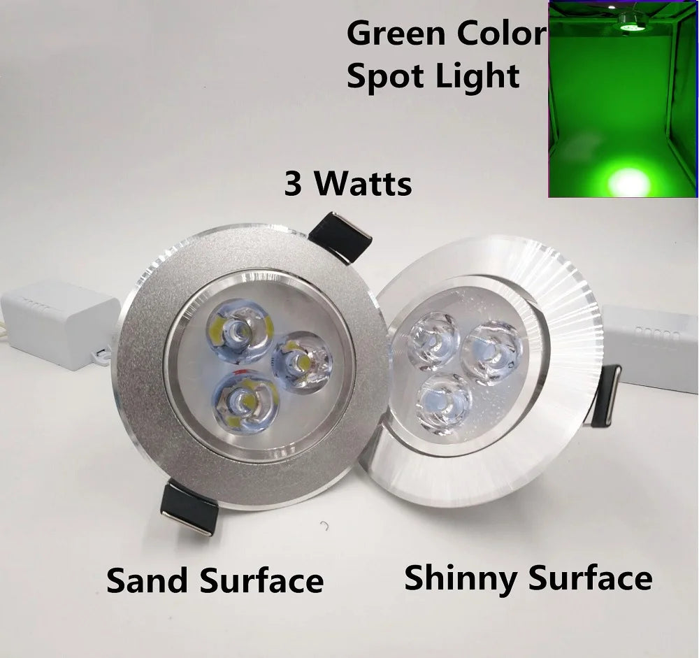 Silver White Ultra Bright LED Downlight - 3W Recessed Ceiling Spotlight