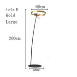 Italian arc floor lamp gold  black LED Fishing ring Light Creative Loft Living Room Bedroom Sofa Corner dinner Standing Lamp
