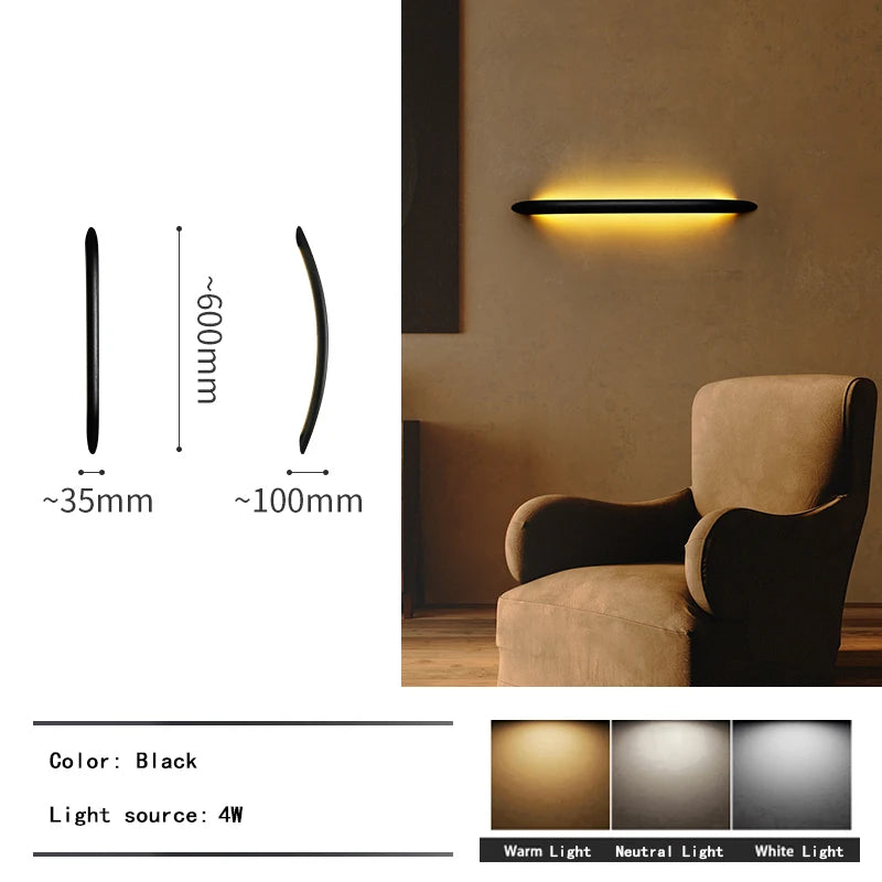 2026 Wood Arch Modern Long Pendant Light - Minimalist LED Dining Table Chandelier
