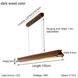 Nordic wood grain simple long dining table pendant lamp living room kitchen artistic luster home decoration lighting fixture
