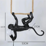 Retro Industrial Monkey Resin Pendant Light - Creative Chameleon Animal Hanging Lamp