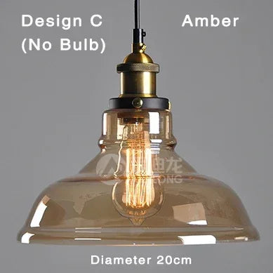 Clear Gray Amber Colour Vintage Pendant Lights Dining Glass Hanging Lamp Russia Loft Luminaire Modern Bedroom Light Fixture
