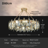 Luxury Crystal Chandelier Living Room High Ceiling Pendant Light Dining Room Hanging Lighting Fixtures Lustre