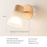 Nordic Wood Glass Wall Lamp For Bedroom Bathroom Kitchen Living Room Study  Modern LED Decoration Resin Windmill Light