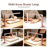 Square Foldable LED Nail Desk Lamp 36W - 3000LM Half-Moon Manicure & Eyelash Light