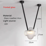 Italy New Designer Luxury Glass LED Pendant Lamp Living Room Bedroom Bar Restaurant Leather Chandelier Interiordecor Lighting