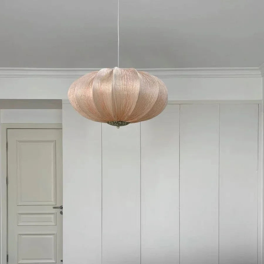 Handmade Wabi-Sabi Cloth Pendant Light - Japanese Nordic Cream Style Fabric Ceiling Chandelier Lamp Fixture for Apartment Living & Dining Room