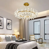 2025 New Crystal Flower Ceiling Chandelier Led Luxury Indoor Lighting Home Decoration For Living Room Bedroom Restaurant G4 Bulb