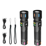 100000LM High Power Flashlight Built-in Battery Torch Rechargeable LED Spotlights Flashlights Fluorescent Strip Camping Lantren