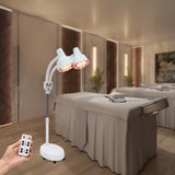 Red Light Therapy LED Electric Infrared Baking Lamp 275W Double-head 360° Adjustable Temperature Heat Lamp Remote Control With Rotating Pulley Base