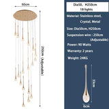 Modern LED Crystal Staircase Chandelier - Luxury Long Duplex Hanging Light
