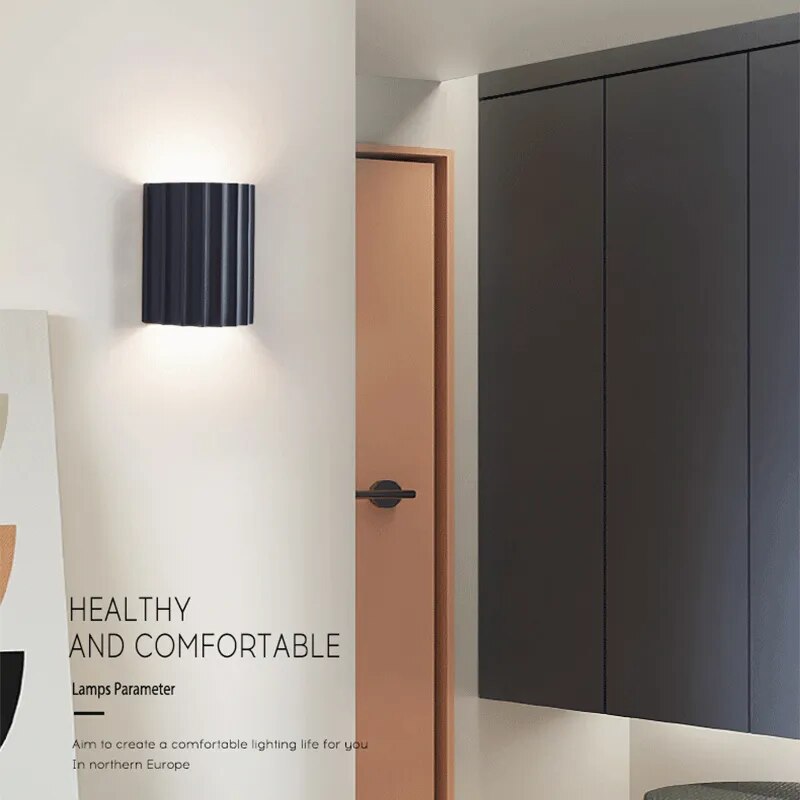 Nordic Aisle Stairway Resin Bedroom Wall Lamp Indoor Modern Creative Lights  Home Decoration Porch Living Room Background Sconce