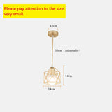 Modern LED Metal Cage Pendant Light - Minimalist Iron Gold & Black Lamp