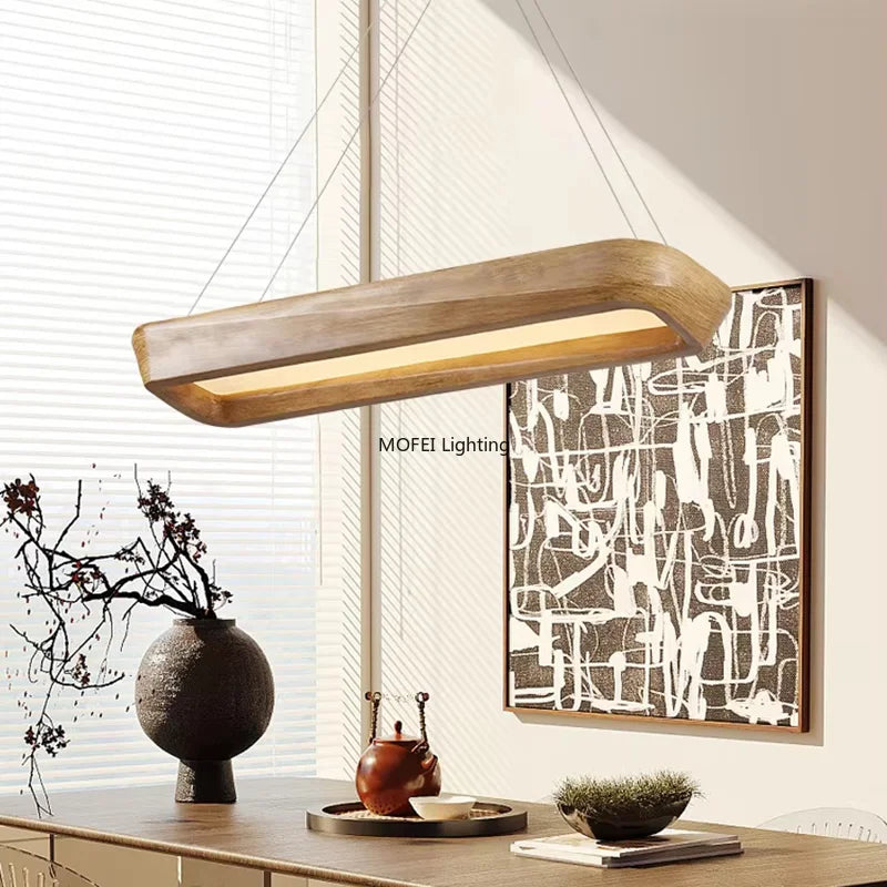 Minimalist Wabi Sabi Dining Room Rectangle Pendant Lights Coffee House Bar Bedroom Lamp Nordic New Style Dining Table Chandelier