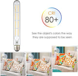 Vintage Tubular LED Filament Light Bulb - T10 T30 Long Tube 4W 6W 8W Edison Lamp