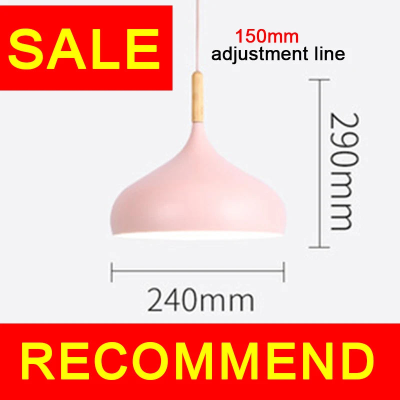 Multi Color Luster Pendant Lights Dia 16/17/24cm Restaurant Wood Hanging lighting Light Fixtures Modern E27 LED Loft Hang lamp