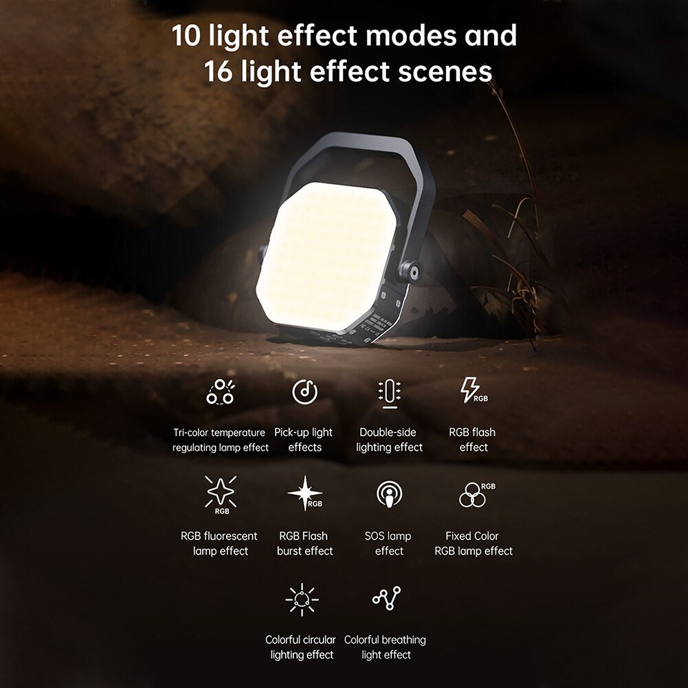 Adjust LED Night Light with 360 Rotate Bracket Table Lamp Mobile Portable Fill Light 10 Mode Sound Sensor Car Atmosphere Lamp