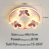 Kids ceiling lamp Butterfly Decorative pink ceiling light Study Children Room Kid Salon Creative Lamps Indoor girl bedroom lamp