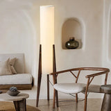 Wabi Sabi Japan Floor Lamp Restaurant Teahouse Living Room Fabric Stand Lamp Solid Wood Floor Light for Room Decor Fixture LED