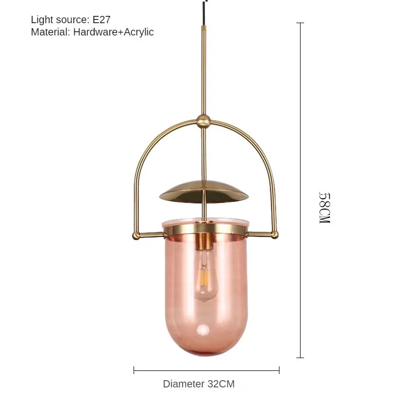Minimalist Postmodern Creative Restaurant Glass E27 Pendant Lamp Personalized Design Model Room Bedroom Bedside Bar Table Lamp