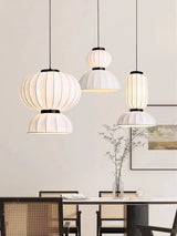 Japanese Wabi-Sabi Silk LED Pendant Light - Retro Art Lantern Ceiling Chandelier Lamp Fixture for B&B, Dining Room, Bar & Bedroom