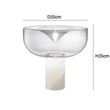 Nordic Design LED Desk Lamp Luxurious Transparent Glass Floor Lamp Creative Bedroom Desk Marble Room Decoration Lighting Fixture