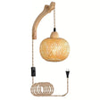 Bamboo Lantern Wall Light Natural Rattan Wicker E27 Chandeliers Hand-Woven Bamboo Lampshades Lighting Fixtures